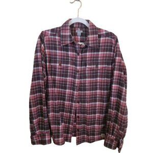 Carhartt Pink Purple Plaid Cotton Blend Flannel Shirt Size S
